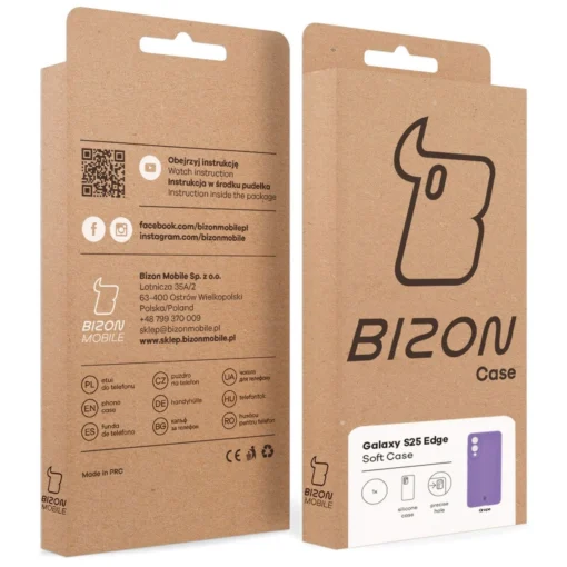 Samsung S25 EDGE umbris silikoonist Bizon Soft Case lilla 2