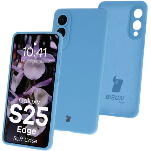 Samsung S25 EDGE umbris silikoonist Bizon Soft Case sinine