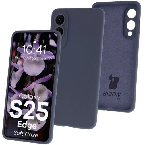 Samsung S25 EDGE umbris silikoonist Bizon Soft Case tumesinine