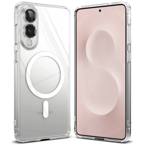Samsung S25 EDGE umbris silikoonist ja plastikust Ringke Fusion MagSafe labipaistev 1