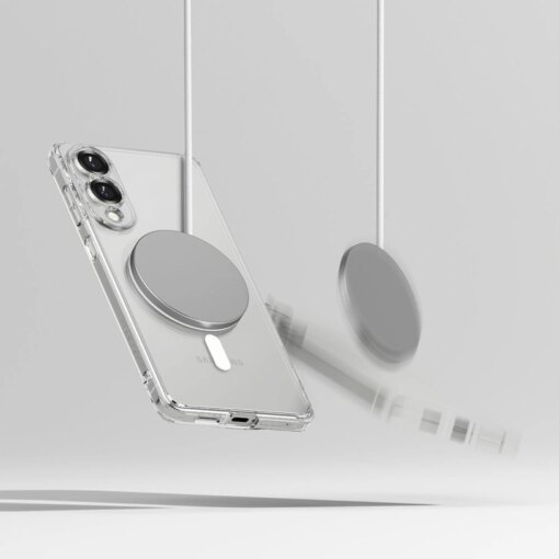 Samsung S25 EDGE umbris silikoonist ja plastikust Ringke Fusion MagSafe labipaistev 5