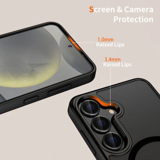 Samsung S25 EDGE umbris silikoonist servade ja plastikust tagusega MagMat MagSafe matt must 2