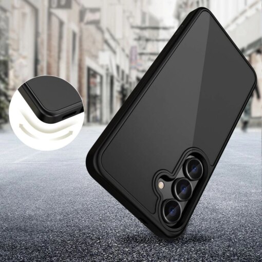 Samsung S25 EDGE umbris silikoonist servade ja plastikust tagusega MagMat matt must 3