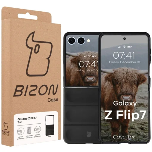 Samsung Z Flip7 umbris Bizon Case Tur silikoonist must 5