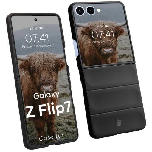 Samsung Z Flip7 umbris Bizon Case Tur silikoonist must 7