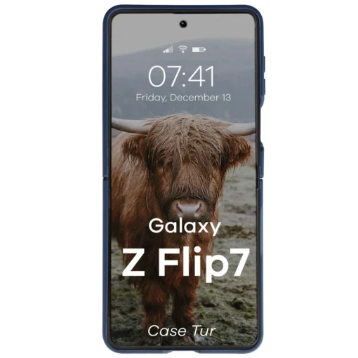 Samsung Z Flip7 umbris Bizon Case Tur silikoonist tumesinine 5