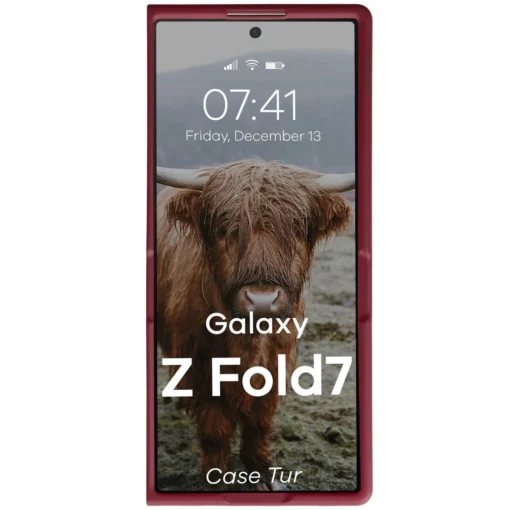 Samsung Z Fold7 umbris Bizon Case Tur silikoonist burgundy 4