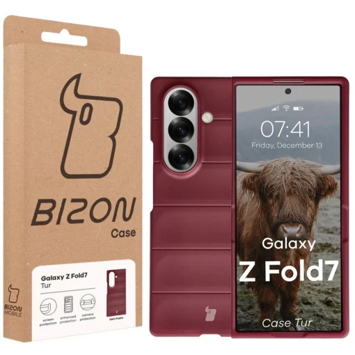 Samsung Z Fold7 umbris Bizon Case Tur silikoonist burgundy 7