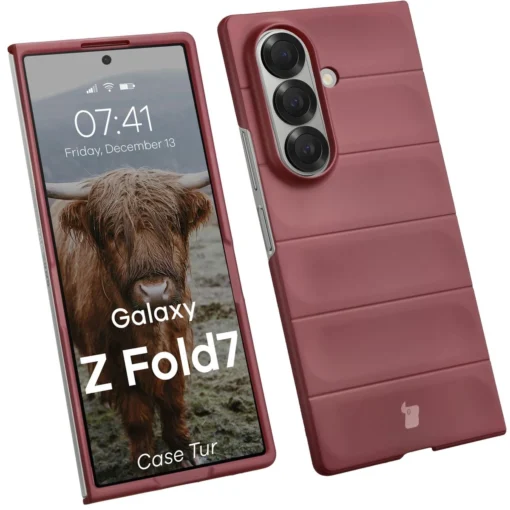 Samsung Z Fold7 umbris Bizon Case Tur silikoonist burgundy 9
