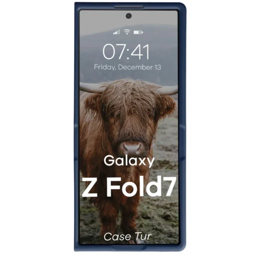 Samsung Z Fold7 umbris Bizon Case Tur silikoonist tumesinine 7