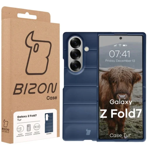 Samsung Z Fold7 umbris Bizon Case Tur silikoonist tumesinine 9