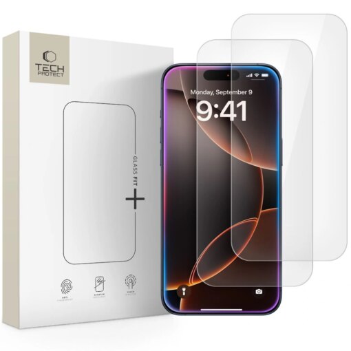 iPhone 17 17 PRO kaitseklaaside komplekt Glass Fit labipaistev 2tk