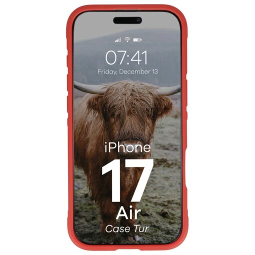 iPhone 17 AIR umbris Bizon Case Tur silikoonist punane 4