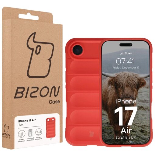 iPhone 17 AIR umbris Bizon Case Tur silikoonist punane 7