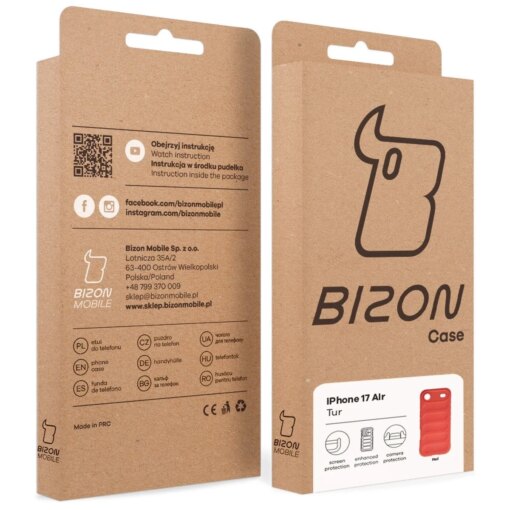 iPhone 17 AIR umbris Bizon Case Tur silikoonist punane 8