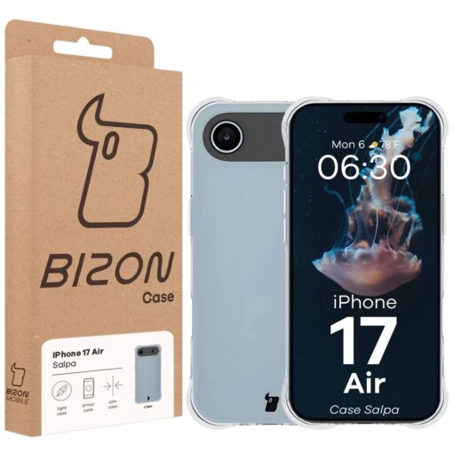 iPhone 17 AIR umbris Bizon Salpa silikoonist tugevdatud nurkadega labipaistev 6