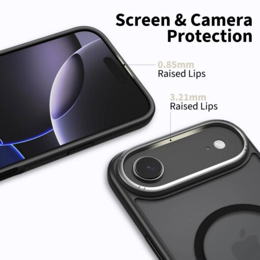 iPhone 17 AIR umbris MagEdge MagSafe plastikust taguse ja silikoonist servadega matt must 2