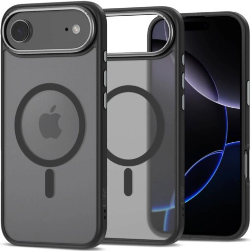iPhone 17 AIR umbris MagEdge MagSafe plastikust taguse ja silikoonist servadega matt must