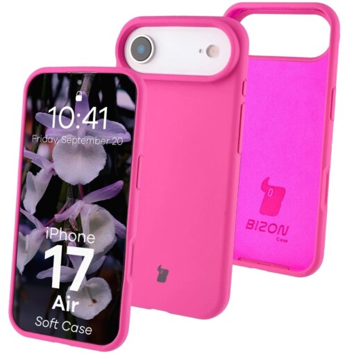 iPhone 17 AIR umbris silikoonist Bizon Soft Case fuksia
