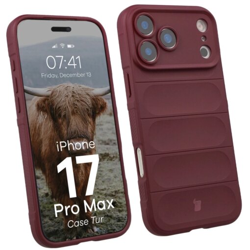 iPhone 17 PRO MAX umbris Bizon Case Tur silikoonist burgundy