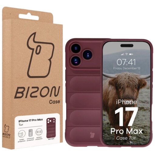 iPhone 17 PRO MAX umbris Bizon Case Tur silikoonist burgundy 7