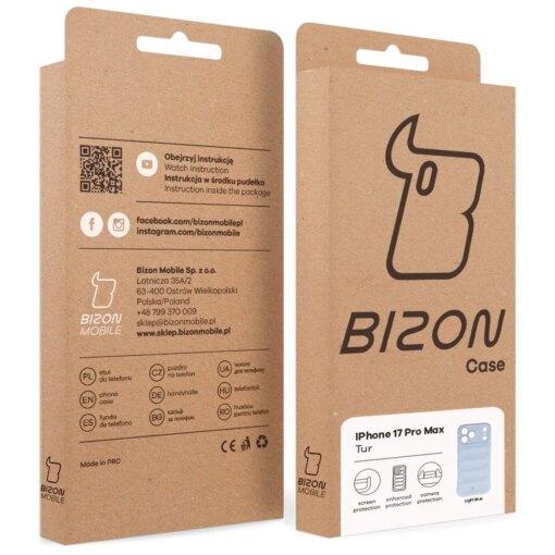 iPhone 17 PRO MAX umbris Bizon Case Tur silikoonist helesinine 8