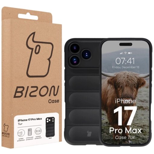 iPhone 17 PRO MAX umbris Bizon Case Tur silikoonist must 7