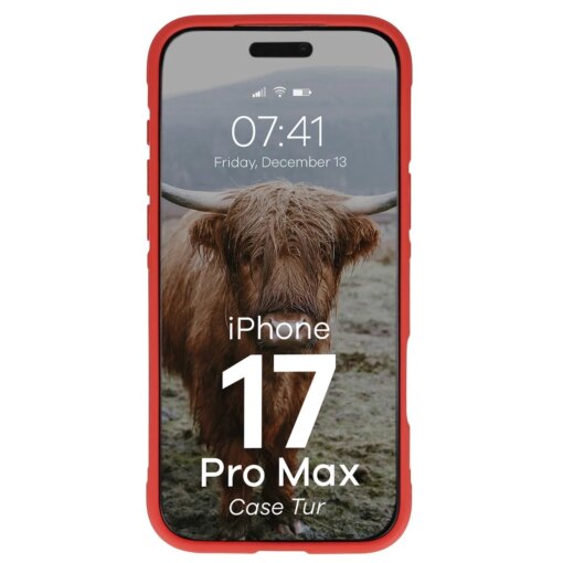 iPhone 17 PRO MAX umbris Bizon Case Tur silikoonist punane 4