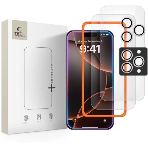 iPhone 17 PRO kaitseklaaside komplekt Easy Set labipaistev