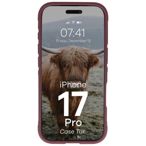 iPhone 17 PRO umbris Bizon Case Tur silikoonist burgundy 4