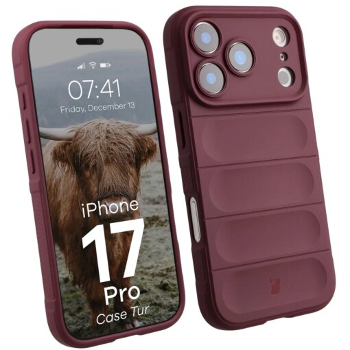 iPhone 17 PRO umbris Bizon Case Tur silikoonist burgundy