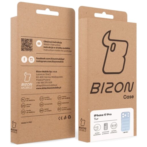 iPhone 17 PRO umbris Bizon Case Tur silikoonist helesinine 8