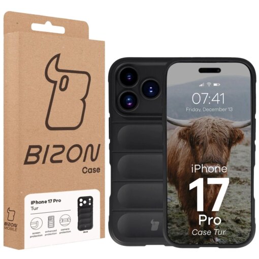 iPhone 17 PRO umbris Bizon Case Tur silikoonist must 7