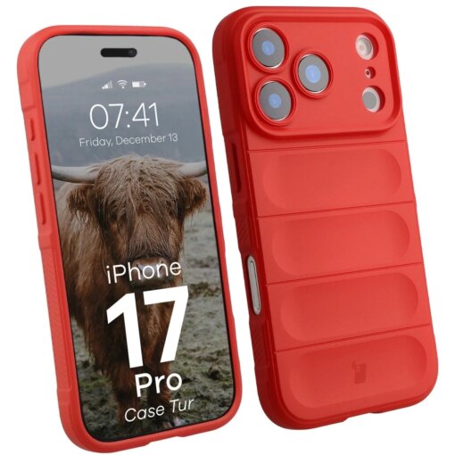 iPhone 17 PRO umbris Bizon Case Tur silikoonist punane