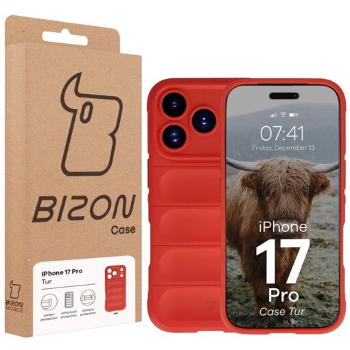 iPhone 17 PRO umbris Bizon Case Tur silikoonist punane 7