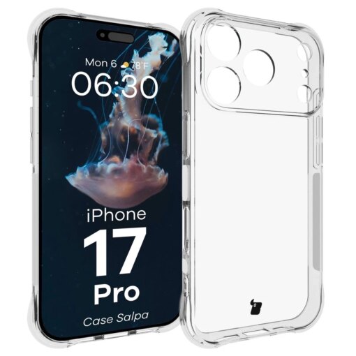 iPhone 17 PRO umbris Bizon Salpa silikoonist tugevdatud nurkadega labipaistev