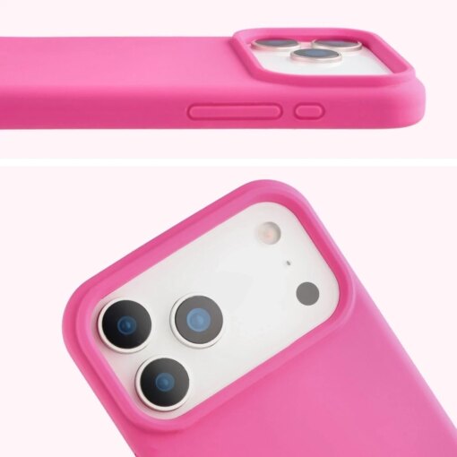 iPhone 17 Pro Max umbris silikoonist Bizon Soft Case fuksia 4