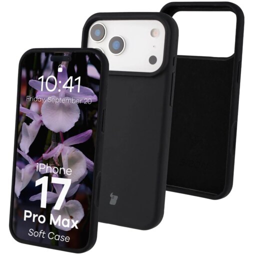 iPhone 17 Pro Max umbris silikoonist Bizon Soft Case must
