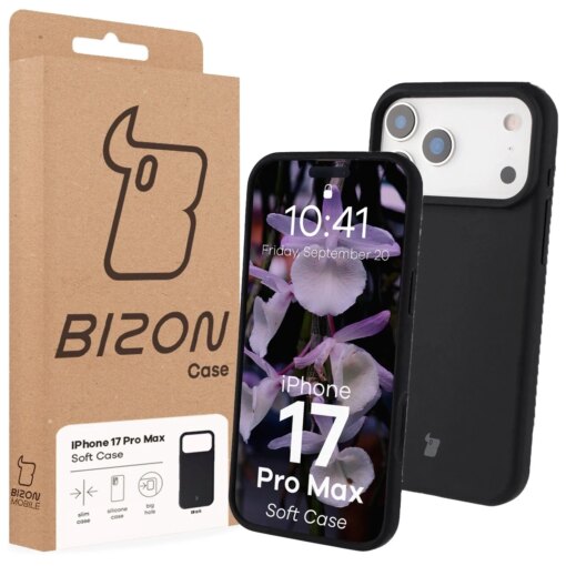 iPhone 17 Pro Max umbris silikoonist Bizon Soft Case must 6