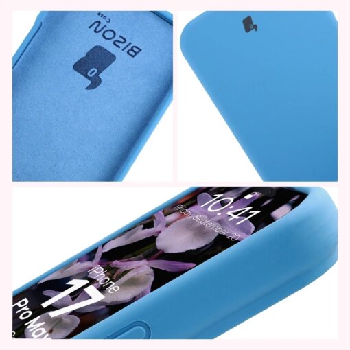 iPhone 17 Pro Max umbris silikoonist Bizon Soft Case sinine 5