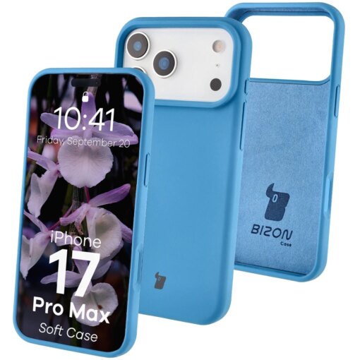 iPhone 17 Pro Max umbris silikoonist Bizon Soft Case sinine