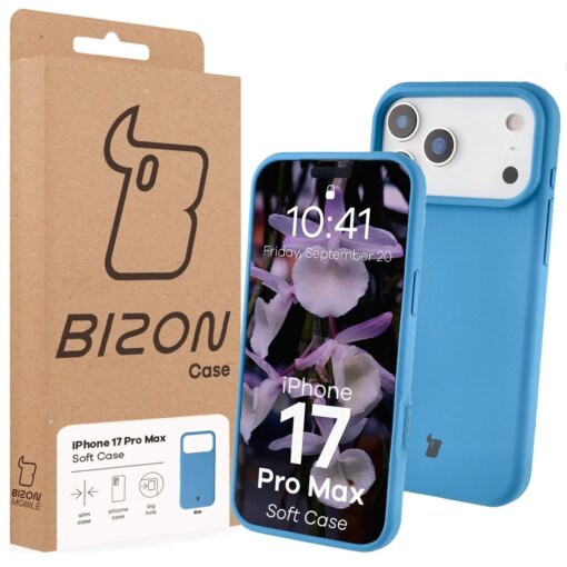 iPhone 17 Pro Max umbris silikoonist Bizon Soft Case sinine 6