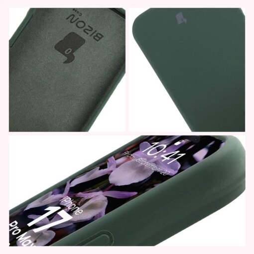 iPhone 17 Pro Max umbris silikoonist Bizon Soft Case tumeroheline 5