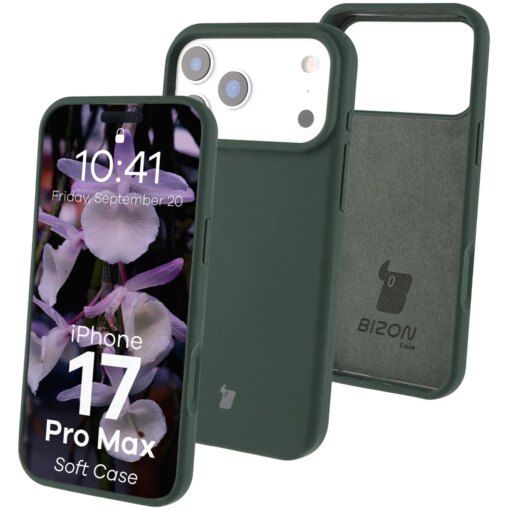 iPhone 17 Pro Max umbris silikoonist Bizon Soft Case tumeroheline