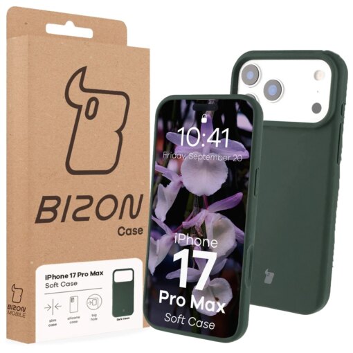 iPhone 17 Pro Max umbris silikoonist Bizon Soft Case tumeroheline 6