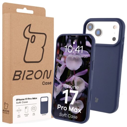 iPhone 17 Pro Max umbris silikoonist Bizon Soft Case tumesinine 6