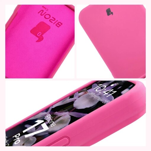 iPhone 17 Pro umbris silikoonist Bizon Soft Case fuksia 5