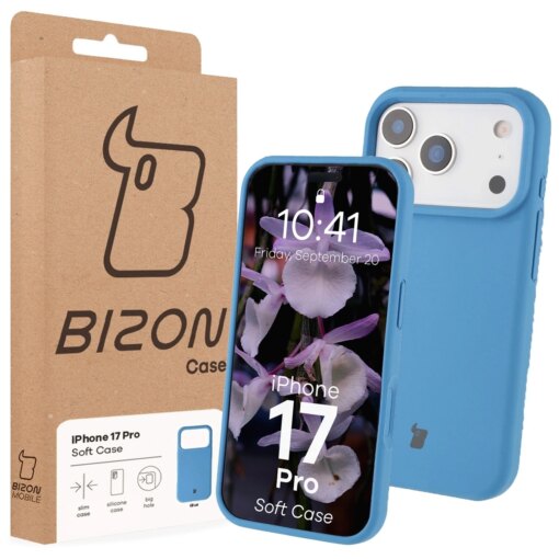 iPhone 17 Pro umbris silikoonist Bizon Soft Case sinine 6