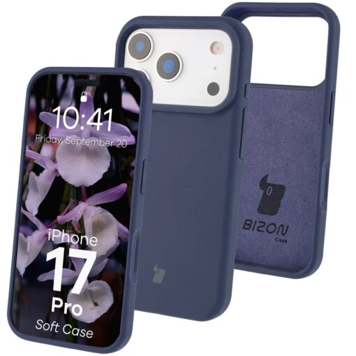 iPhone 17 Pro umbris silikoonist Bizon Soft Case tumesinine
