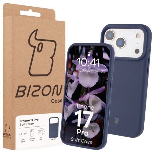 iPhone 17 Pro umbris silikoonist Bizon Soft Case tumesinine 6